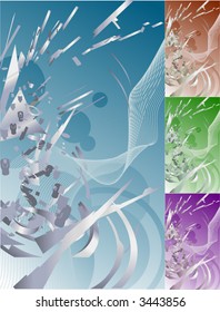 Conceptual Futuristic background.  Conceptual abstract funky futuristic exploding technology background. No meshes used.