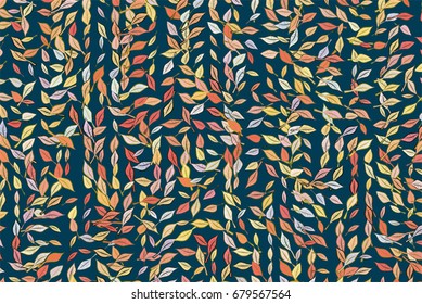Conceptual geometrical background, for web page, graphic design, catalog or texture. Pattern of leaves drawing shape. Style of mosaic or tile. Vector illustration graphic.