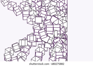 Conceptual geometrical background, for web page, graphic design, catalog or texture. Pattern of square, rectangle shape. 3D perspective view. Vector illustration graphic.