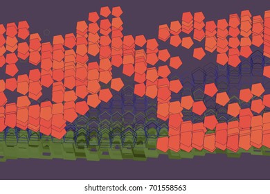 Conceptual geometrical background, for web page, graphic design, catalog or texture. Pattern of pentagon shape. Vector illustration graphic.
