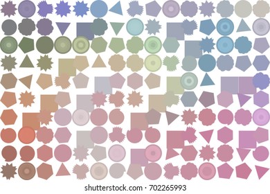 Conceptual geometrical background, for web page, graphic design, catalog or texture. Pattern of mixed shape. Style of mosaic or tile. Vector illustration graphic.