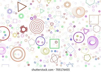 Conceptual geometrical background, for web page, graphic design, catalog or texture. Pattern of mixed shape. No overlapping. Vector illustration graphic.