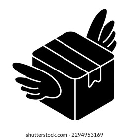 Icono de diseño de glifos conceptuales de entrega rápida 