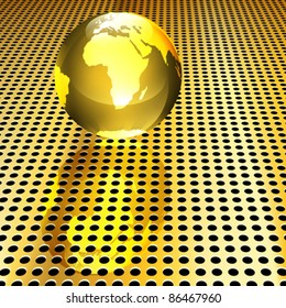 Conceptual gold globe background (EPS10 - Gradient, Transparency, Mesh)