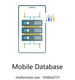 Conceptual gradient concept icon of mobile database