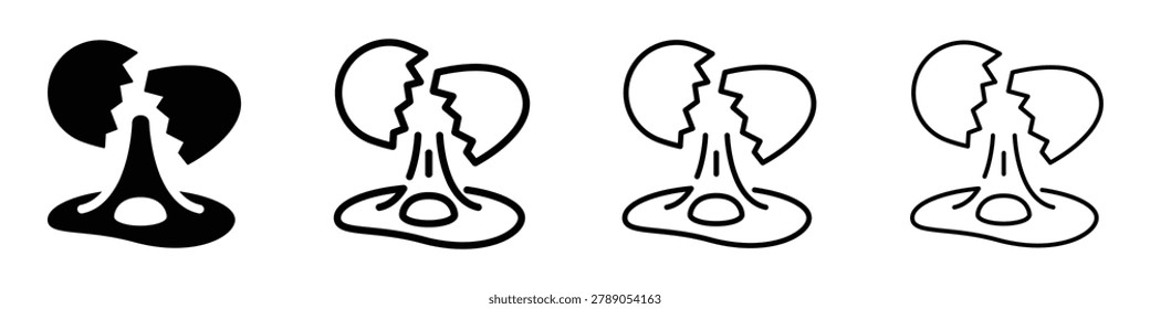 A conceptual graphic depicting a cracked egg with its contents spilling, symbolizing a setback or unfortunate event