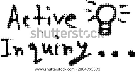 A conceptual graphic displaying the text active inquiry alongside a simple line drawing of a glowing light