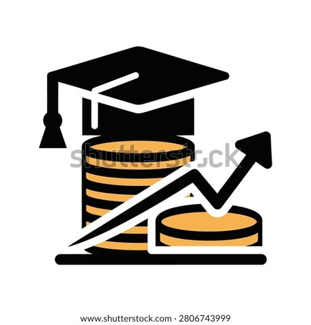 Conceptual graphic representing investment in learning and academic success. Ideal for financial planning and educational funding.