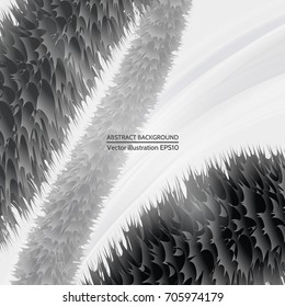 Conceptual gray abstract background. Unique ragged notched elements for your design. 