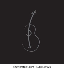 a conceptual guitar in a black background