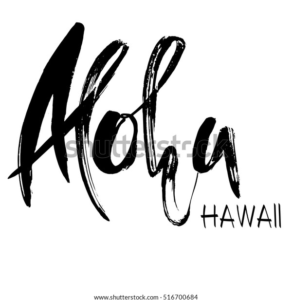 Conceptual Hand Drawn Phrase Aloha Lettering Stock Vector (Royalty Free ...