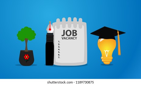 Conceptual hand writing showing Job Vacancy. Business photo available paid place in small