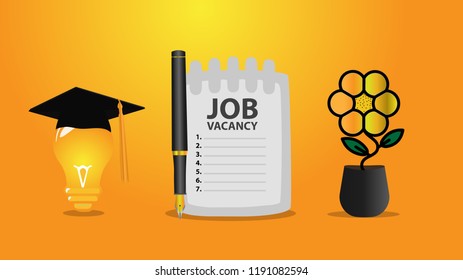 Conceptual hand writing showing Job Vacancy. Business photo available paid place in small