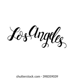 Conceptual handdrawn phrase Los Angeles. Handdrawn tee graphic. Lettering design for posters, t-shirts, cards, invitations, stickers, banners, advertisement. Vector.