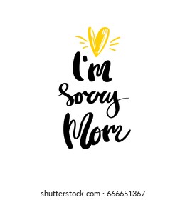 Conceptual handwritten phrase oops i am sorry handdrawn lettering design