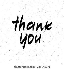Conceptual handwritten phrase Thank you, hand lettering. Vector illustration.