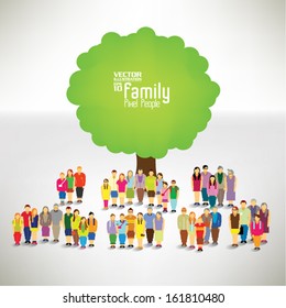 Conceptual happy family tree vector design