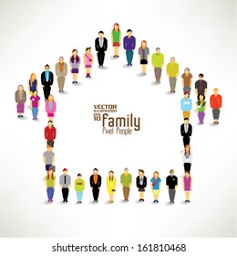 Conceptual happy family vector design