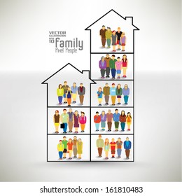 Conceptual happy family vector design