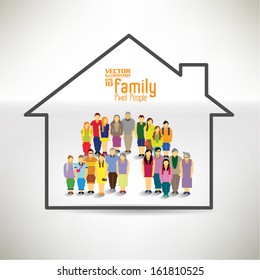 Conceptual happy family vector design