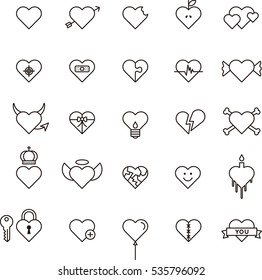 CONCEPTUAL HEARTS outline icons