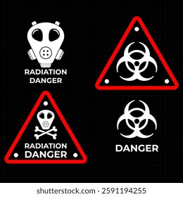 Conceptual HUD danger zone layout featuring red warning frames and futuristic alert elements. High-quality vector illustration perfect for print and digital interfaces, including caution signs, attent