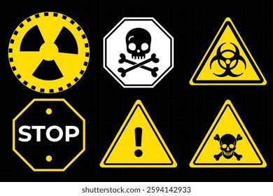 Conceptual HUD danger zone layout featuring red warning frames and futuristic alert elements. High-quality vector illustration perfect for print and digital interfaces, including caution signs, attent