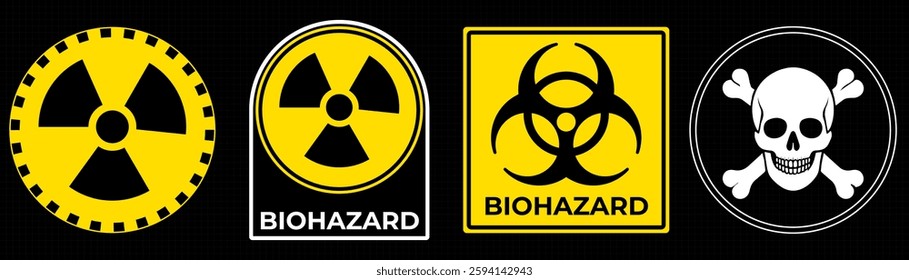 Conceptual HUD danger zone layout featuring red warning frames and futuristic alert elements. High-quality vector illustration perfect for print and digital interfaces, including caution signs, attent