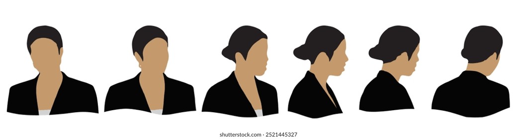 Cabeça humana conceitual isolada sobre fundo branco como avatar abstrato como um conjunto ou coleção de banner para o conceito de design social. Captura de cabeça de rostos anônimos em close-up humano para ilustração de personagem humano