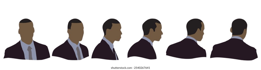 Conceptual human head isolated on white background as abstract avatar as a set or collection banner for social design concept. Human closeup anonymous faces head shot for human character illustration