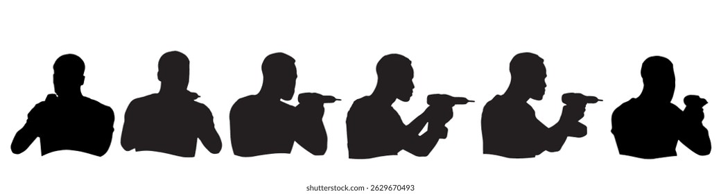 Cabeza humana conceptual aislada sobre fondo blanco como avatar abstracto como un conjunto o Anuncio de colección para el concepto de diseño social. Rostros anónimos de primer plano humanos disparados a la cabeza para la ilustración del personaje humano