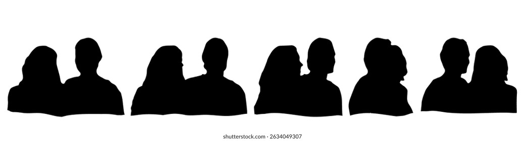 Cabeça humana conceitual isolada sobre fundo branco como avatar abstrato como um conjunto ou coleção de banner para o conceito de design social. Captura de cabeça de rostos anônimos em close-up humano para ilustração de personagem humano