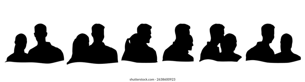 Conceptual human head isolated on white background as abstract avatar as a set or collection banner for social design concept. Human closeup anonymous faces head shot for human character illustration
