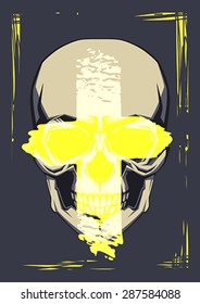 Conceptual human skull. Vector illustration.
