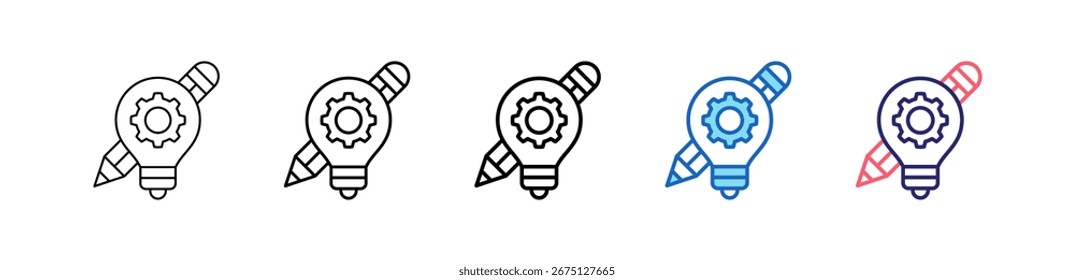 Ícone Conceitual Em 5 Estilos Diferentes Definir Coleção.