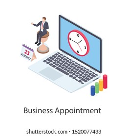 
Conceptual icon of business appointment isometric design.
