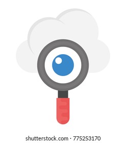 A conceptual icon of cloud seo marketing in flat style