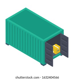 
Conceptual icon of container loading, cargo container vector.
