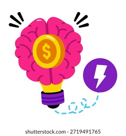 Ícone conceitual de ideia financeira em design simples 