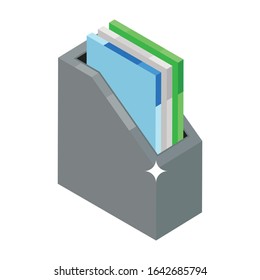 Conceptual icon of folder con in isometric style, editable vector.