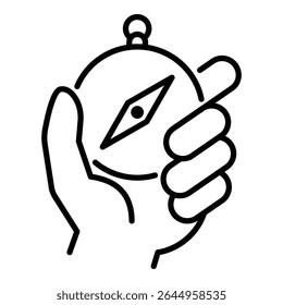 Conceptual icon of guidance, purpose, and direction. Symbolizes clarity, values-driven life, and navigating personal growth paths.