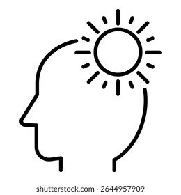 Conceptual icon of positive mindset, optimism, and mental clarity. Symbolizes hope, enlightenment, and fresh thinking for personal growth.