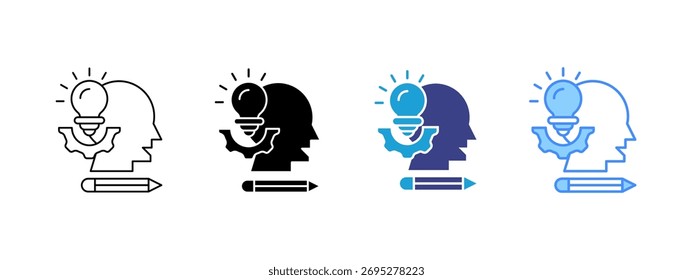Conjunto de iconos conceptuales colección de estilos múltiples	