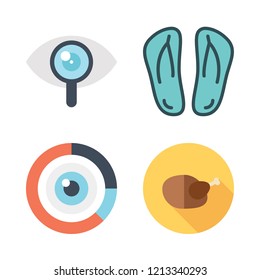 conceptual icon set. vector set about flip flops, without and visibility icons set.