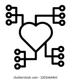 A conceptual icon vector of heart connections 