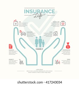 Conceptual icons life insurance and property.
