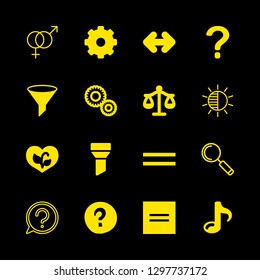 conceptual icons set with camera brightness, gear and ecologic heart vector set