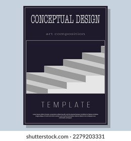 A conceptual idea in the design of a poster, banner, poster, cover or postcard. The idea of corporate style. Template for interior design, prints and decorations. Layout for creative design