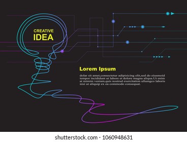 Conceptual ideas with lamps for business technology and educational innovation conceptualization. vector illustration.