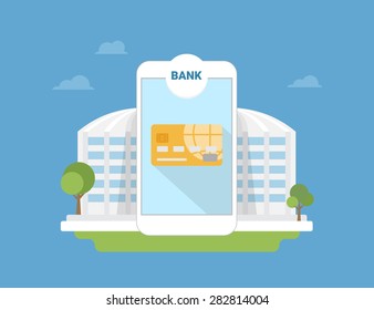 Conceptual illustration of bank mobile application for smartphone